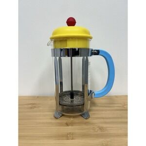 Bodum Limited Edition 70th Anniversary Yellow Red Blue Coffee French Press 2014